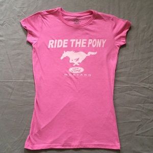 Ford Mustang ride the pony girls tee shirt